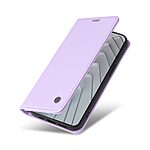 υποδοχή καρτών και μαγνητικό κούμπωμα Flip Wallet από συνθετικό δέρμα και TPU μωβ ανοιχτό