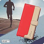 Θήκη Xiaomi Redmi Note 14 Pro 4G BINFEN COLOR Leather Wallet Double Stitching Lines series 13 με βάση στήριξης, υποδοχές καρτών και μαγνητικό κούμπωμα κόκκινο - Image 5