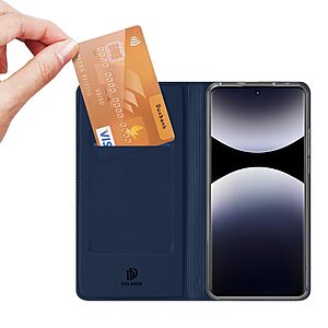 υποδοχή καρτών και μαγνητικό κούμπωμα Flip Wallet από συνθετικό δέρμα και TPU μπλε