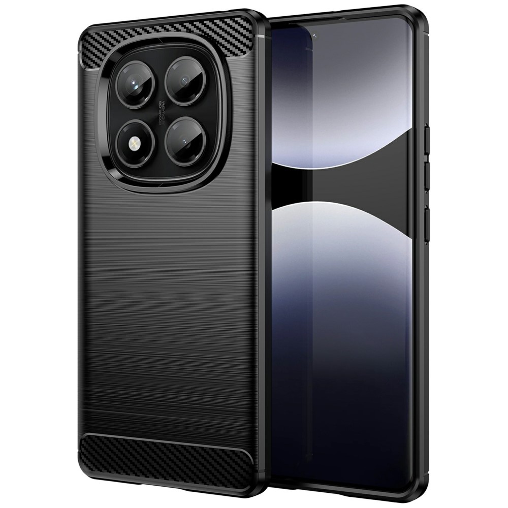 Θήκη Xiaomi Redmi Note 14 Pro 4G Mad Mask Brushed TPU Carbon Πλάτη μαύρο Θήκη Xiaomi Redmi Note 14 Pro 4G Mad Mask Brushed TPU Carbon Πλάτη μαύρο