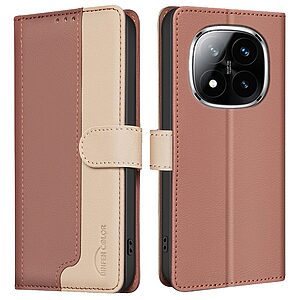 Θήκη Xiaomi Redmi Note 14 Pro 5G / Poco X7 5G BINFEN COLOR Leather Wallet Double Stitching Lines series 13 με βάση στήριξης
