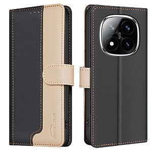 Θήκη Xiaomi Redmi Note 14 Pro 5G / Poco X7 5G BINFEN COLOR Leather Wallet Double Stitching Lines series 13 με βάση στήριξης