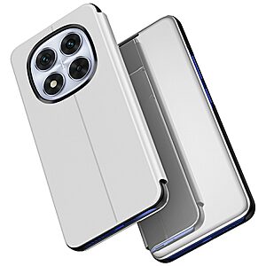 Θήκη Xiaomi Redmi Note 14 Pro 5G / Poco X7 5G OEM Mirror Surface View New Edition Stand Case Cover Flip Window ασημί