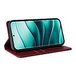 Θήκη Xiaomi Redmi Note 14 Pro 5G / Poco X7 5G YIKATU Folio Series με βάση στήριξης, υποδοχή καρτών και μαγνητικό κούμπωμα Flip Wallet από συνθετικό δέρμα και TPU κόκκινο σκούρο - Image 3