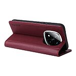 Θήκη Xiaomi Redmi Note 14 Pro 5G / Poco X7 5G YIKATU Folio Series με βάση στήριξης, υποδοχή καρτών και μαγνητικό κούμπωμα Flip Wallet από συνθετικό δέρμα και TPU κόκκινο σκούρο - Image 4