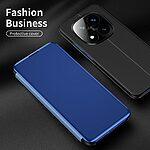 Θήκη Xiaomi Redmi Note 14 Pro Plus 5G OEM Mirror Surface View New Edition Stand Case Cover Flip Window ασημί - Image 3
