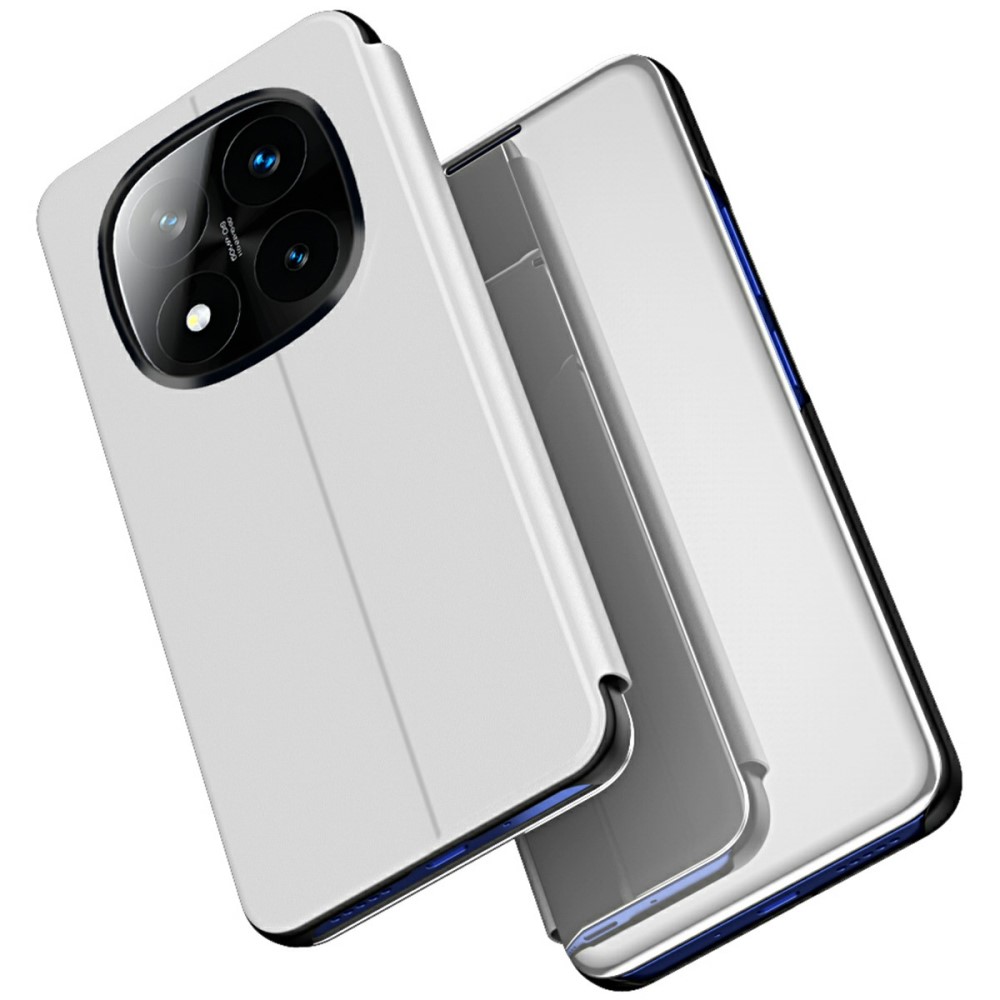 Θήκη Xiaomi Redmi Note 14 Pro Plus 5G OEM Mirror Surface View New Edition Stand Case Cover Flip Window ασημί Θήκη Xiaomi Redmi Note 14 Pro Plus 5G OEM Mirror Surface View New Edition Stand Case Cover Flip Window ασημί