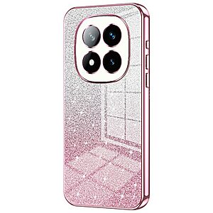 Θήκη Xiaomi Redmi Note 14 Pro Plus 5G OEM πλάτη με διακριτικό γκλίτερ V2 από αντικραδασμικό Premium TPU ροζ