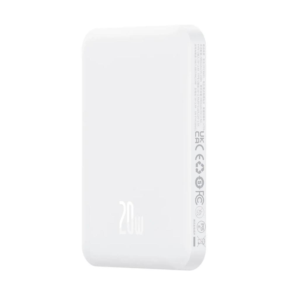 0065605_0 Baseus Magnetic Mini Powerbank 5000mAh 20W (white) (P10022107223-00) (BASP10022107223-00) - Image 1