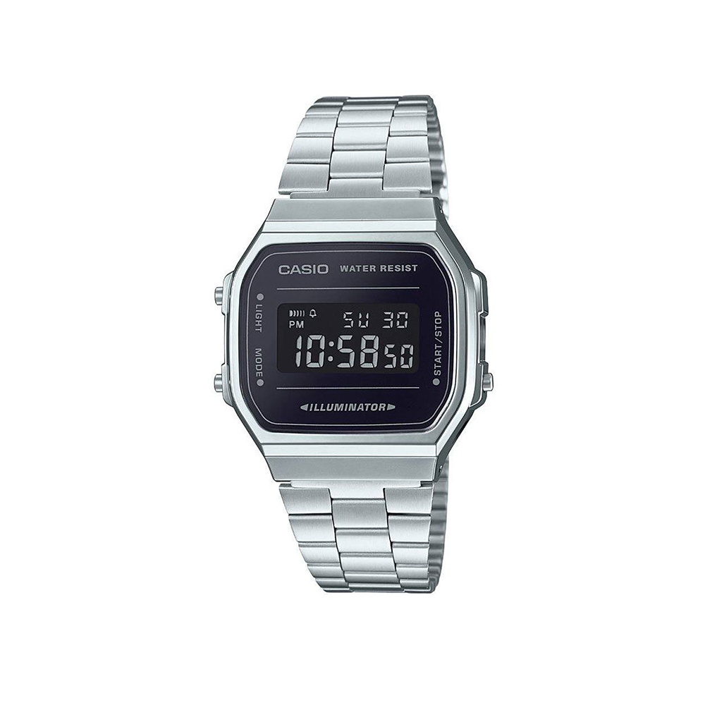 0056957_0 Casio Vintage Iconic Digital Battery Watch with Metal Bracelet Silver (A168WEM-1EF)(CASA168WEM1EF) - Image 1