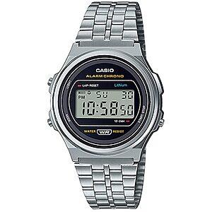 Casio Vintage Round Ψηφιακό Ρολόι Μπαταρίας με Ασημί Μεταλλικό Μπρασελέ (A171WE-1AEF) (CASA171WE1AEF)
