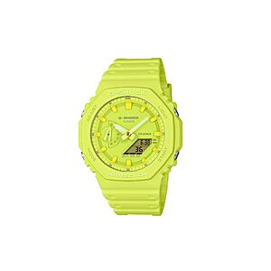 Casio Αναλογικό/Ψηφιακό Ρολόι Χρονογράφος Μπαταρίας με Κίτρινο Καουτσούκ Λουράκι (GA-2100-9A9ER) (CASGA-2100-9A9ER)