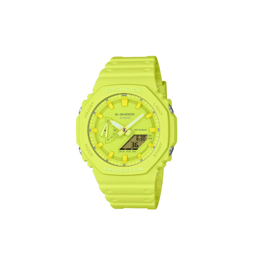 0074098_0 Casio Αναλογικό/Ψηφιακό Ρολόι Χρονογράφος Μπαταρίας με Κίτρινο Καουτσούκ Λουράκι (GA-2100-9A9ER) (CASGA-2100-9A9ER) - Image 1