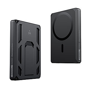 Power Bank Veger X5 6 in 1 με ενσωματωμένο Apple Certified Airtag (Find My) και stand Wireless Charging και δυνατότητα fast charging 5000mAh μαύρο