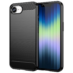 Θήκη iPhone 16e Mad Mask Brushed TPU Carbon Πλάτη μαύρο