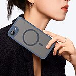 Θήκη iPhone 16e Mad Mask Magnetic Matte Hybrid συμβατό με MagSafe φορτιστή Transparent Πλάτη TPU μπλε - Image 4