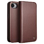 Θήκη iPhone 16e QIALINO book v2 από Premium αυθεντικό δέρμα Genuine Cowhide καφέ