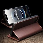 Θήκη iPhone 16e QIALINO book v2 από Premium αυθεντικό δέρμα Genuine Cowhide καφέ - Image 3