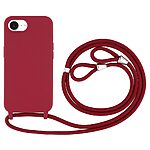 Θήκη iPhone 16e OEM Soft Silicone Sockproof v2 πλάτη με κορδόνι από αντικραδασμικό TPU κόκκινο σκούρο