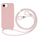 Θήκη iPhone 16e OEM Soft Silicone Sockproof v2 πλάτη με κορδόνι από αντικραδασμικό TPU ροζ
