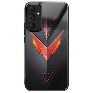 Θήκη Samsung Galaxy A36 OEM σχέδιο Red Triangle Armor με πλάτη από Tempered Glass και εσωτερικό TPU