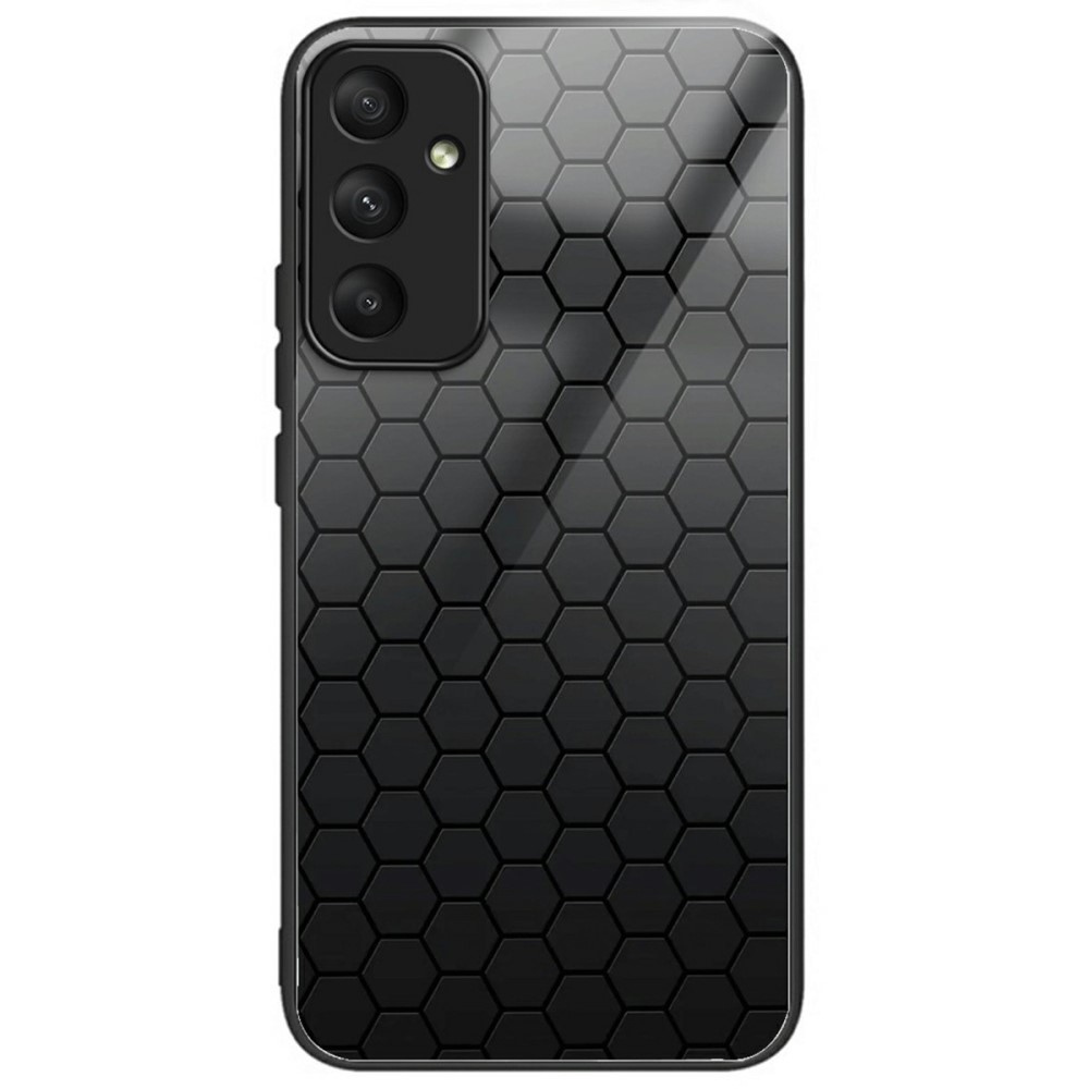 Θήκη Samsung Galaxy A36 OEM σχέδιο Honeycomb με πλάτη από Tempered Glass και εσωτερικό TPU Θήκη Samsung Galaxy A36 OEM σχέδιο Honeycomb με πλάτη από Tempered Glass και εσωτερικό TPU