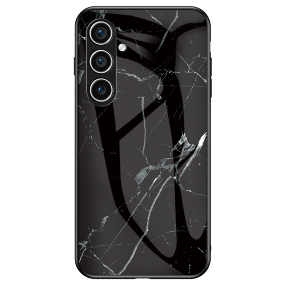 Θήκη Samsung Galaxy A56 OEM σχέδιο Marble με Πλάτη Tempered Glass TPU μαύρο Θήκη Samsung Galaxy A56 OEM σχέδιο Marble με Πλάτη Tempered Glass TPU μαύρο
