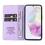 Θήκη Samsung Galaxy A56 YIKATU Folio Series v5 με βάση στήριξης, υποδοχή καρτών και μαγνητικό κούμπωμα Flip Wallet από συνθετικό δέρμα και TPU μωβ ανοιχτό - Image 2