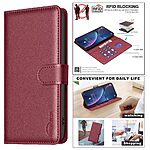 Θήκη Xiaomi 15 BINFEN COLOR Leather Wallet series 12 με βάση στήριξης, υποδοχές καρτών και μαγνητικό κούμπωμα κόκκινο - Image 4