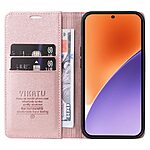 υποδοχή καρτών και μαγνητικό κούμπωμα Flip Wallet από συνθετικό δέρμα και TPU ροζ χρυσό