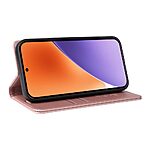 Θήκη Xiaomi 15 YIKATU Folio Series v5 με βάση στήριξης, υποδοχή καρτών και μαγνητικό κούμπωμα Flip Wallet από συνθετικό δέρμα και TPU ροζ χρυσό - Image 4