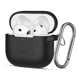Θήκη Σιλικόνης TECH-PROTECT με Silicone Hook - AirPods 4 Μαύρο