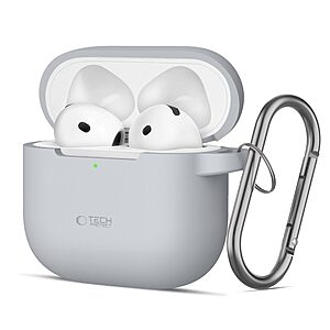 Θήκη Σιλικόνης TECH-PROTECT με Silicone Hook - AirPods 4 Γκρι