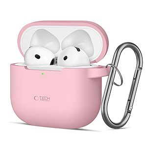 Θήκη Σιλικόνης TECH-PROTECT με Silicone Hook - AirPods 4 Ροζ