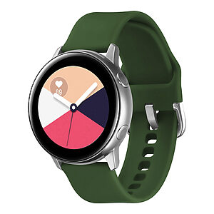 Λουράκι Σιλικόνης Sonique Soft Band 22mm με ασημί κούμπωμα Universal για Samsung Huawei Amazfit Xiaomi Honor - χακί