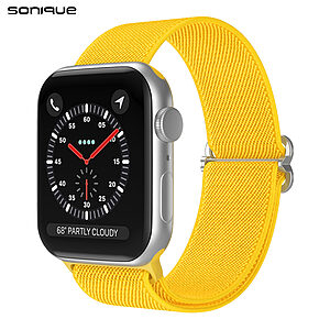 Λουράκι Sport Band Sonique Elastic Nylon Loop για Apple Watch (42/44/45/49mm) - κίτρινο