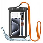Tech-Protect UWC9 Universal Μεγάλη Αδιάβροχη Θήκη IPX8 (30m) για Συσκευές έως 8.9'' - Μαύρο / Πορτοκαλί