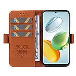 υποδοχή καρτών και μαγνητικό κούμπωμα Flip Wallet από συνθετικό δέρμα και TPU καφέ