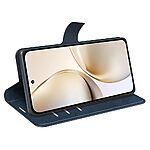 Θήκη Realme 14 Pro+ 5G OEM Leather Skin touch Feeling v2 με βάση στήριξης, υποδοχές καρτών και μαγνητικό κούμπωμα μπλε - Image 3