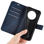 Θήκη Realme 14 Pro+ 5G OEM Leather Skin touch Feeling v2 με βάση στήριξης, υποδοχές καρτών και μαγνητικό κούμπωμα μπλε - Image 4