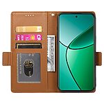 υποδοχές καρτών και εσωτερικό μαγνητικό κούμπωμα Flip Wallet από συνθετικό δέρμα καφέ