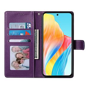 υποδοχές καρτών και μαγνητικό κούμπωμα Flip Wallet από συνθετικό δέρμα μωβ