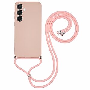 Θήκη Samsung Galaxy A26 5G OEM Soft Silicone Sockproof v3 πλάτη με κορδόνι από αντικραδασμικό TPU ροζ