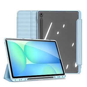 Θήκη Samsung Galaxy Tab S10 FE+ 13.1 DUX DUCIS Toby Series Tri-Fold με ειδική θέση για πενάκι και διάφανη ενισχυμένη πλάτη μπλε