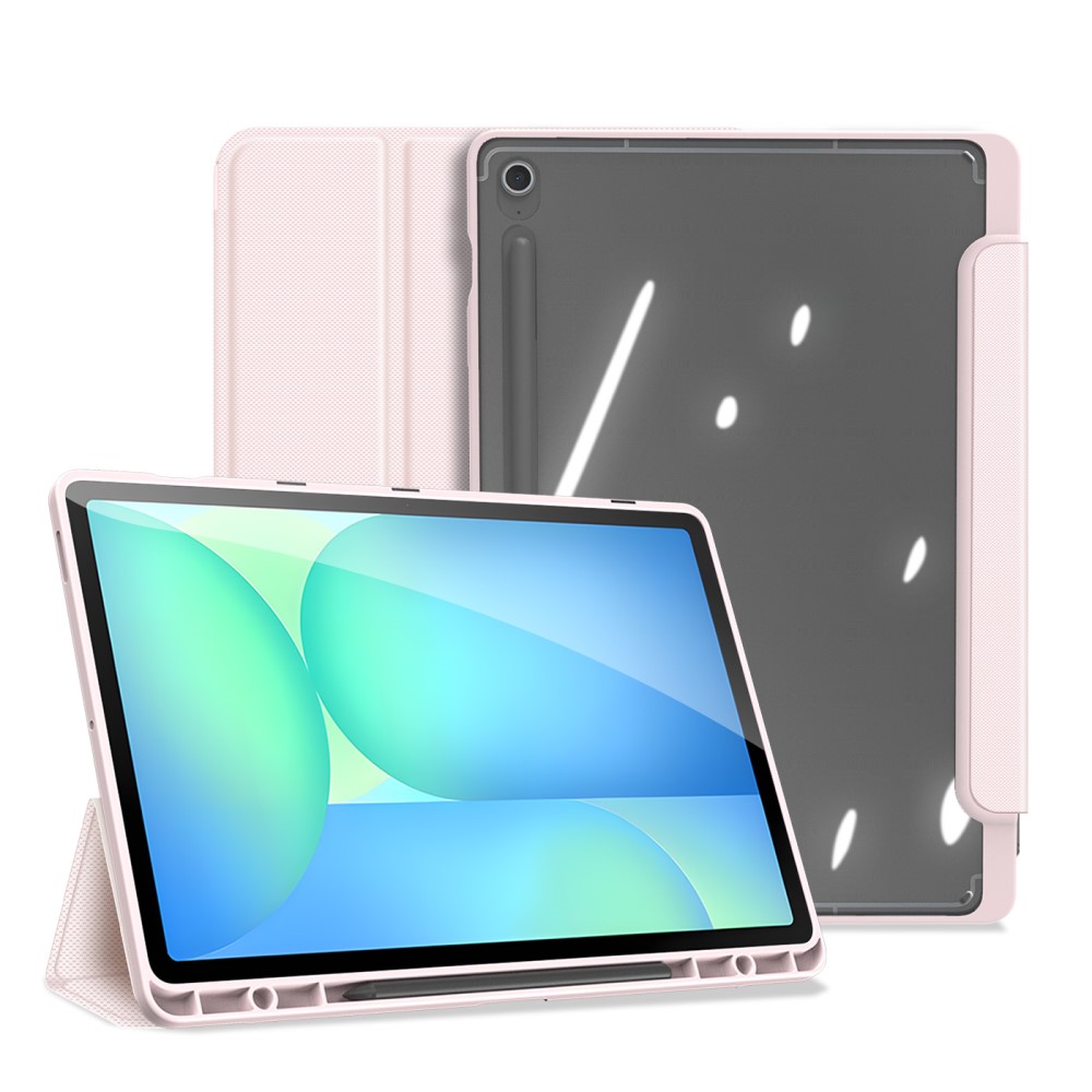 Θήκη Samsung Galaxy Tab S10 FE+ 13.1 DUX DUCIS Toby Series Tri-Fold με ειδική θέση για πενάκι και διάφανη ενισχυμένη πλάτη ροζ Θήκη Samsung Galaxy Tab S10 FE+ 13.1 DUX DUCIS Toby Series Tri-Fold με ειδική θέση για πενάκι και διάφανη ενισχυμένη πλάτη ροζ