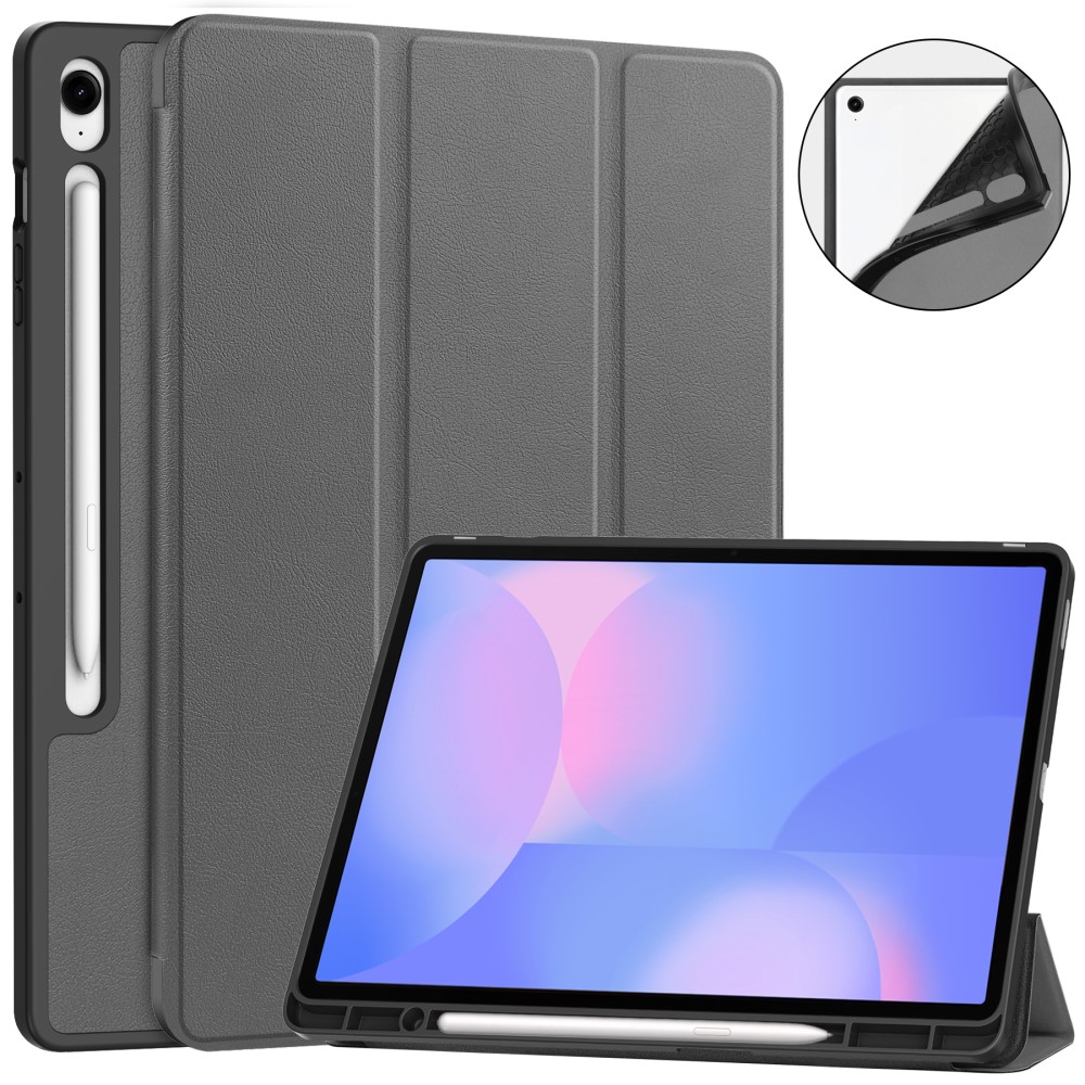 Θήκη Samsung Galaxy Tab S10 FE+ 13.1 Mad Mask Tri-Fold με ειδική θέση για πενάκι και ενισχυμένη πλάτη γκρι Θήκη Samsung Galaxy Tab S10 FE+ 13.1 Mad Mask Tri-Fold με ειδική θέση για πενάκι και ενισχυμένη πλάτη γκρι