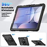 Θήκη Samsung Galaxy Tab S10 FE+ 13.1 Mad Mask Θήκη Premium V2 με βάση στήριξης, ενισχυμένες γωνίες , περιστρεφόμενο Hand Strap και ειδικό λουράκι μεταφοράς, διπλή προστασία Πλάτη μαύρο - Image 5