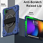 Θήκη Xiaomi Pad 7 11.2 / Pad 7 Pro 11.2 Mad Mask Θήκη Premium με βάση στήριξης, ενισχυμένες γωνίες και ειδικό λουράκι μεταφοράς, διπλή προστασία Πλάτη μαύρο / μπλε - Image 4