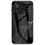 Θήκη Xiaomi Poco F7 Pro 5G / Poco F7 Ultra 5G OEM σχέδιο Marble με Πλάτη Tempered Glass TPU μαύρο