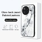 Θήκη Xiaomi Poco F7 Pro 5G OEM σχέδιο Marble με Πλάτη Tempered Glass TPU μαύρο - Image 3
